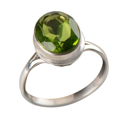 Кольцо с кварцем из серебра 