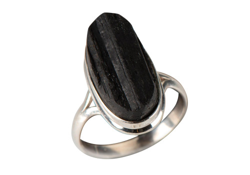 Каблучка з натуральним турмаліном зі срібла