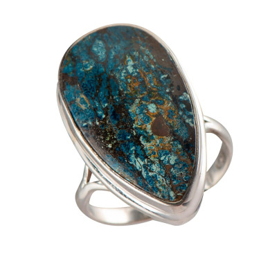 Каблучка з азурмалахітом зі срібла