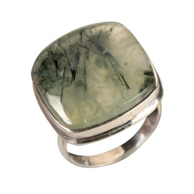 Каблучка з пренітом зі срібла