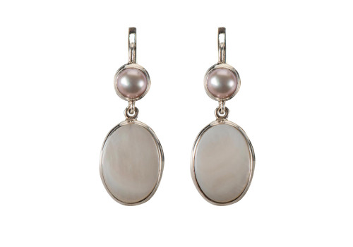 Сережки з перламутром зі срібла