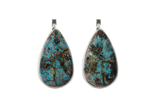 Сережки з азурмалахітом зі срібла