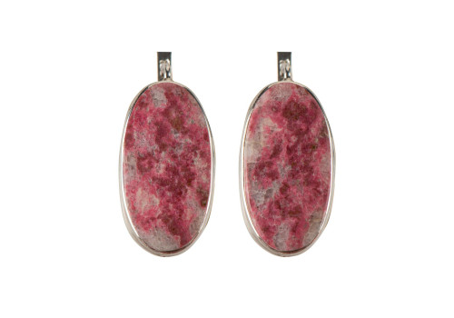 Сережки з натуральним тулітом зі срібла 