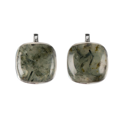 Сережки з пренітом зі срібла