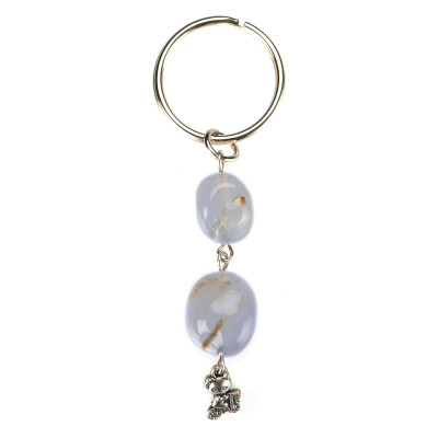 Брелок з блакитним агатом