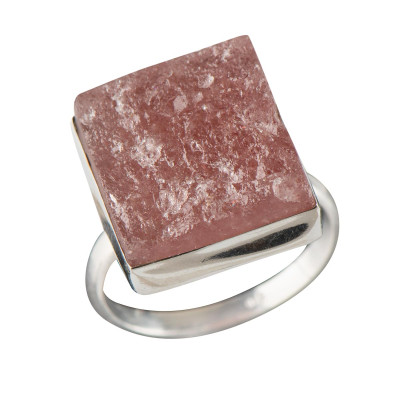 Каблучка з натуральним авантюрином зі срібла