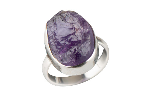 Каблучка з аметистом зі срібла 