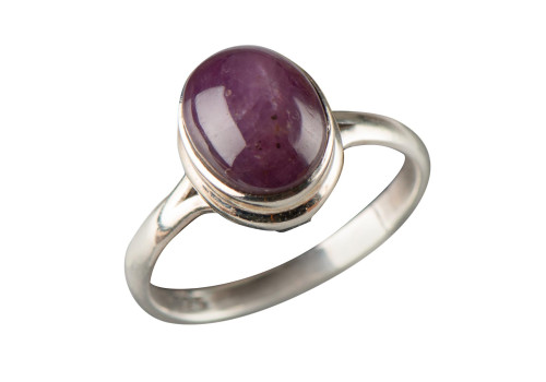 Каблучка с натуральним сапфіром зі срібла 