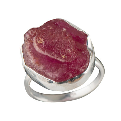 Каблучка з натуральним рубіном зі срібла