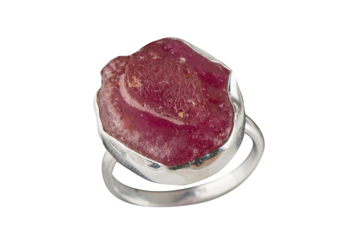 Каблучка з натуральним рубіном зі срібла