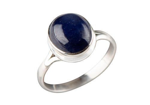 Каблучка з натуральним танзанітом зі срібла