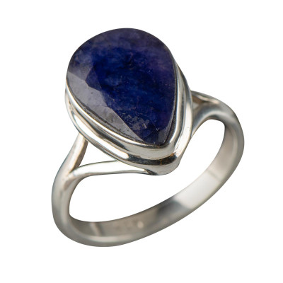 Каблучка з натуральним танзанітом зі срібла