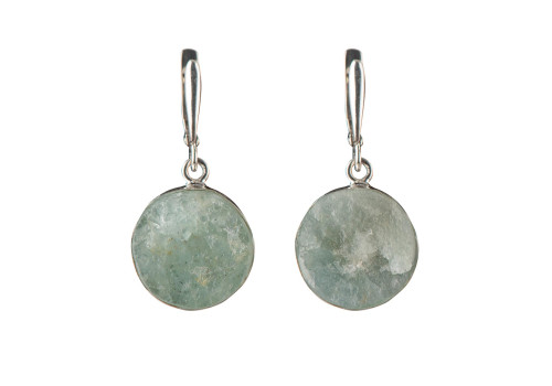 Сережки з аквамарином зі срібла