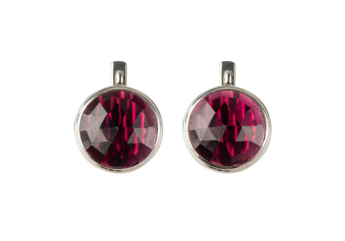 Сережки з натуральним гранатом зі срібла 