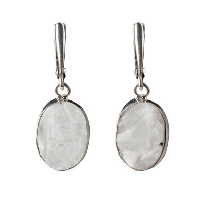 Сережки з адуляром (місячним каменем) зі срібла