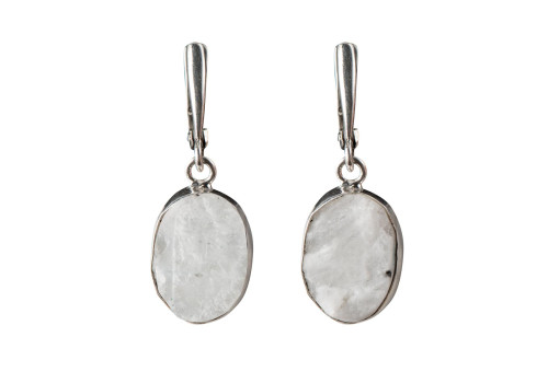 Сережки з адуляром (місячним каменем) зі срібла