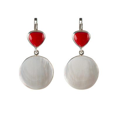 Сережки з перламутром зі срібла