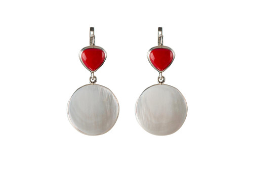 Сережки з перламутром зі срібла