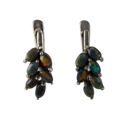 Сережки з опалом зі срібла 