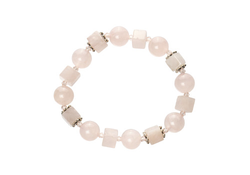 Браслет з рожевого кварцу 