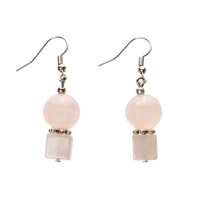 Сережки з рожевим кварцем