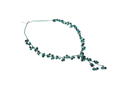 Намисто з малахітом і агатом